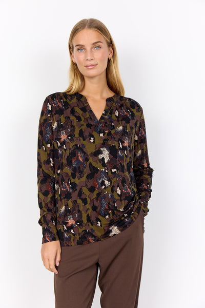 SC-MARICA AOP 341 Blouse Donkergroen