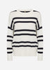 SC-DOLLIE STRIPE 819 Trui Gebroken wit
