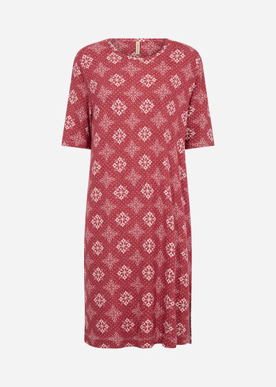 SC-BIARA AOP 154 Jurk Rood