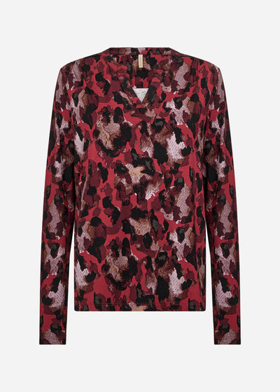 SC-MARICA AOP 341 Blouse Donkerrood