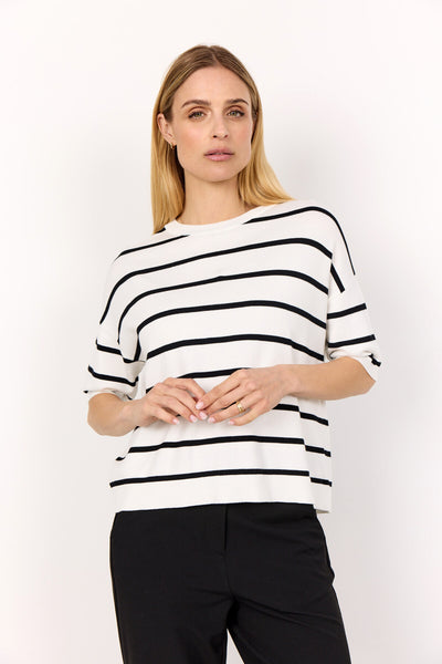 SC-DOLLIE STRIPE 794 Trui Gebroken wit