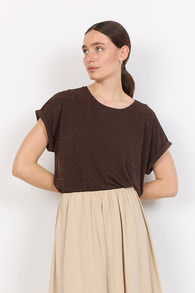 SC-SATINE 2 T-shirt Donkerbruin