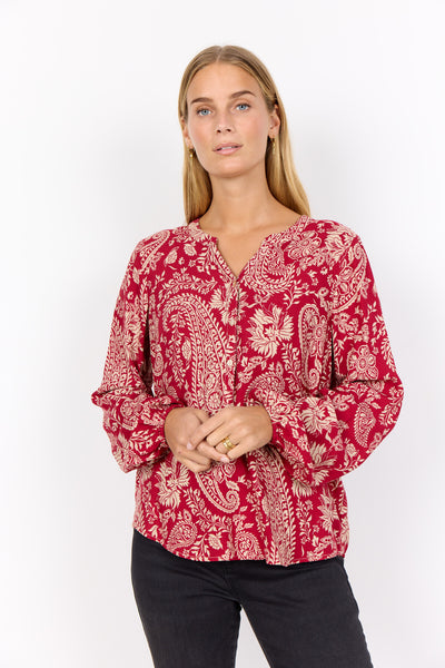 SC-VALGERDA 2 Blouse Donkerrood