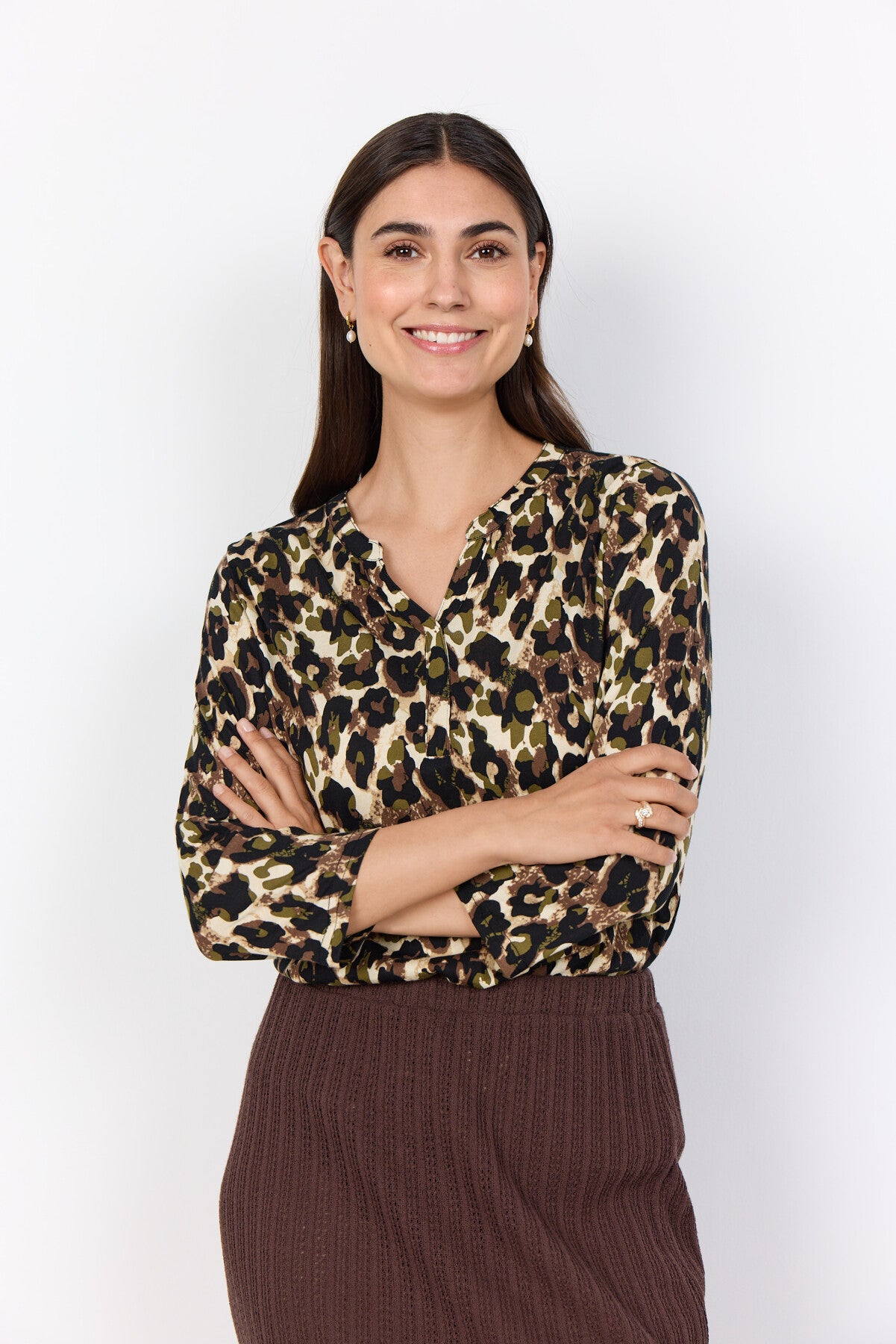 SC-FELICITY AOP 516 Blouse Olijf