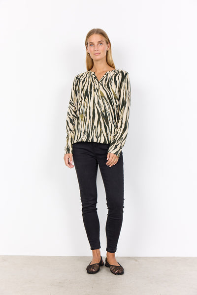 SC-FELICITY AOP 522 Blouse Donkergroen