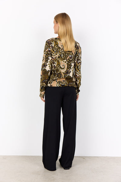 SC-FELICITY AOP 518 Blouse Donkergroen