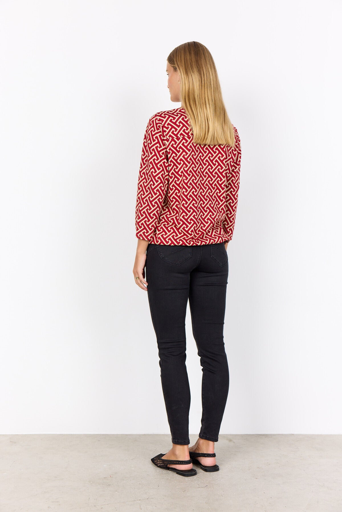 SC-FELICITY AOP 519 Blouse Donkerrood