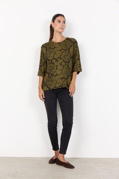 SC-BIARA AOP 144 T-shirt Donkergroen