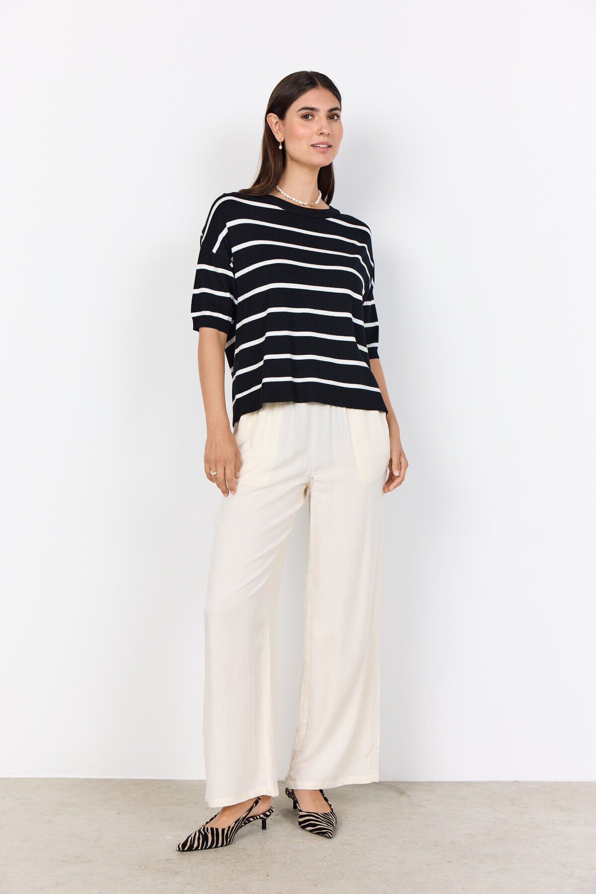 SC-DOLLIE STRIPE 794 Trui Zwart