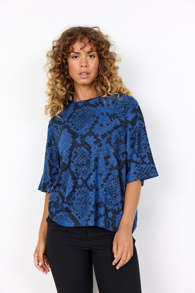 SC-BIARA AOP 144 T-shirt Donkerblauw