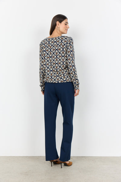 SC-FELICITY AOP 526 Blouse Donkerblauw