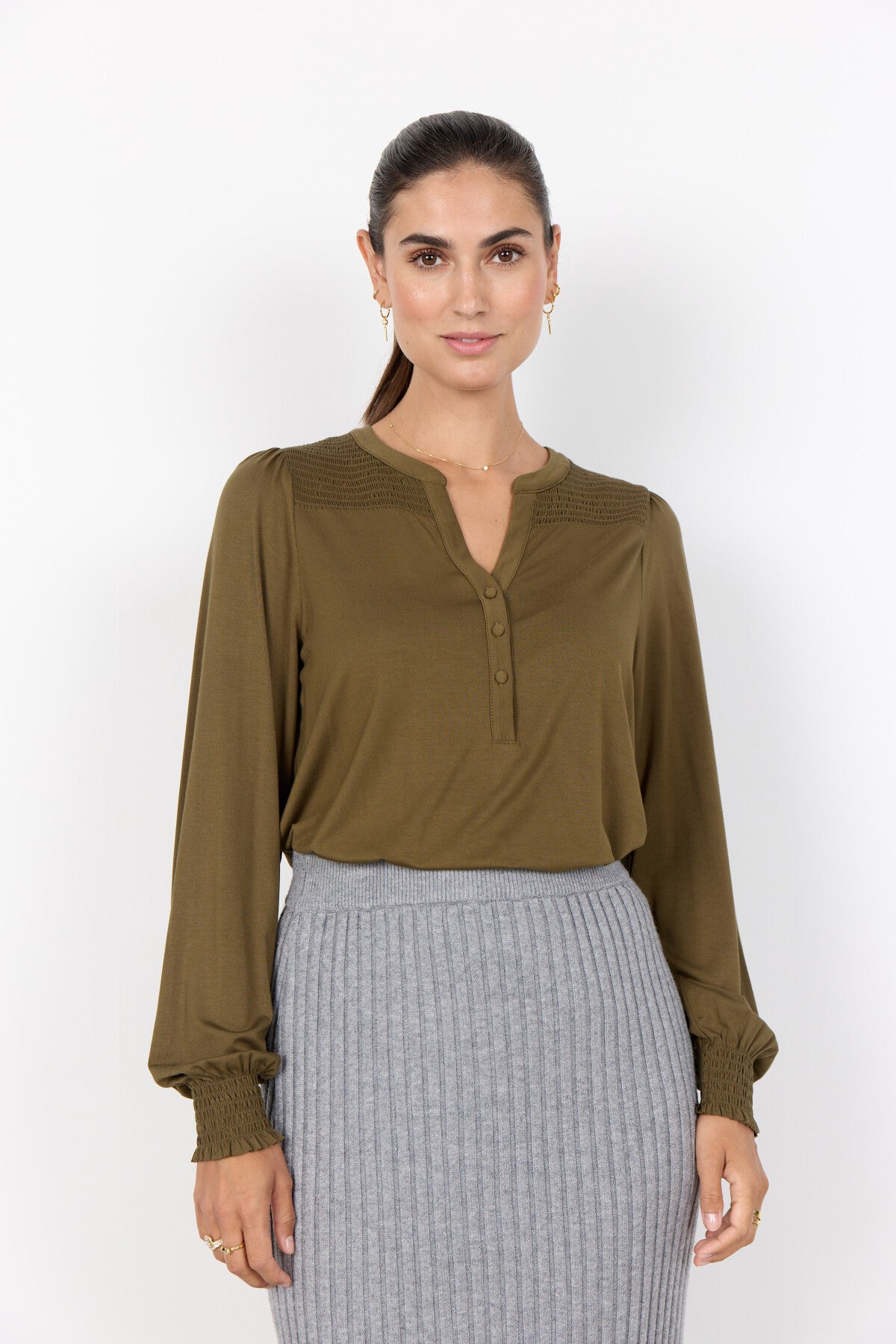 SC-MARICA 303 Blouse Donkergroen
