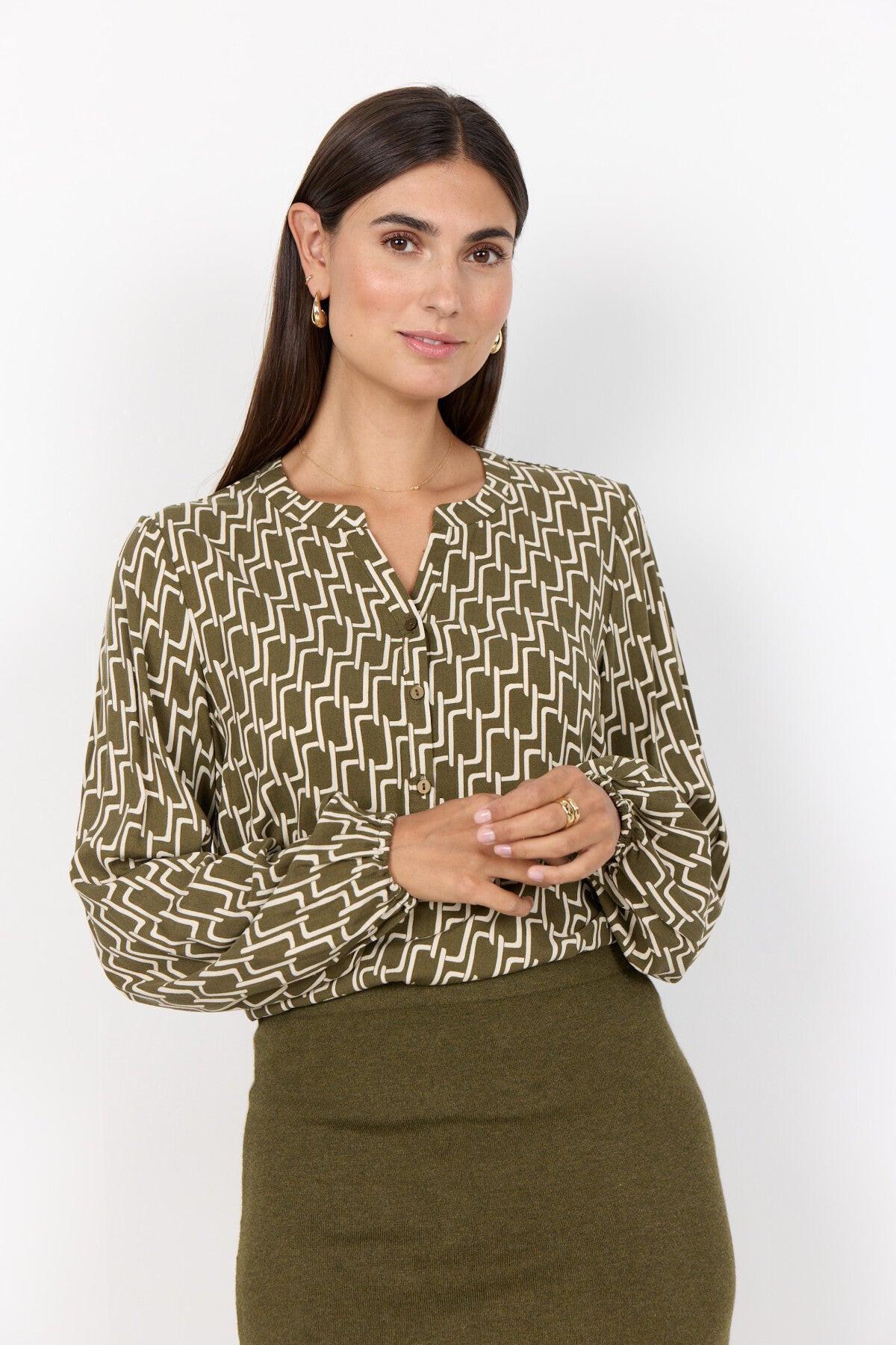 SC-VARLA 4 Blouse Donkergroen