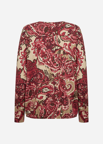 SC-FELICITY AOP 518 Blouse Donkerrood