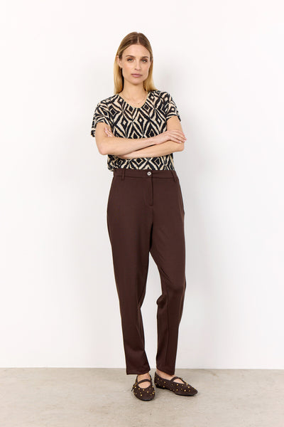 SC-DANIELA 7 Broek Donkerbruin