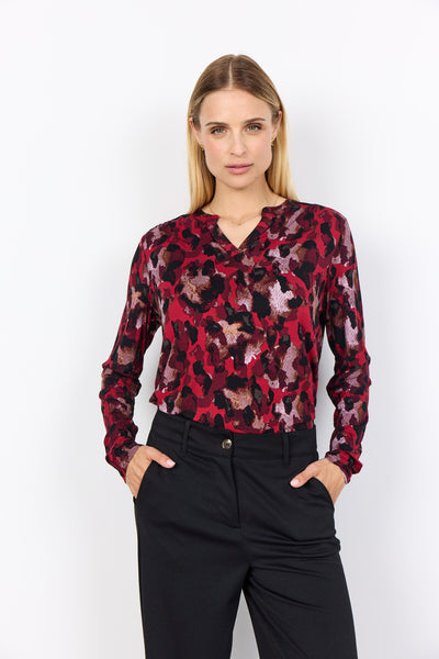 SC-MARICA AOP 341 Blouse Donkerrood