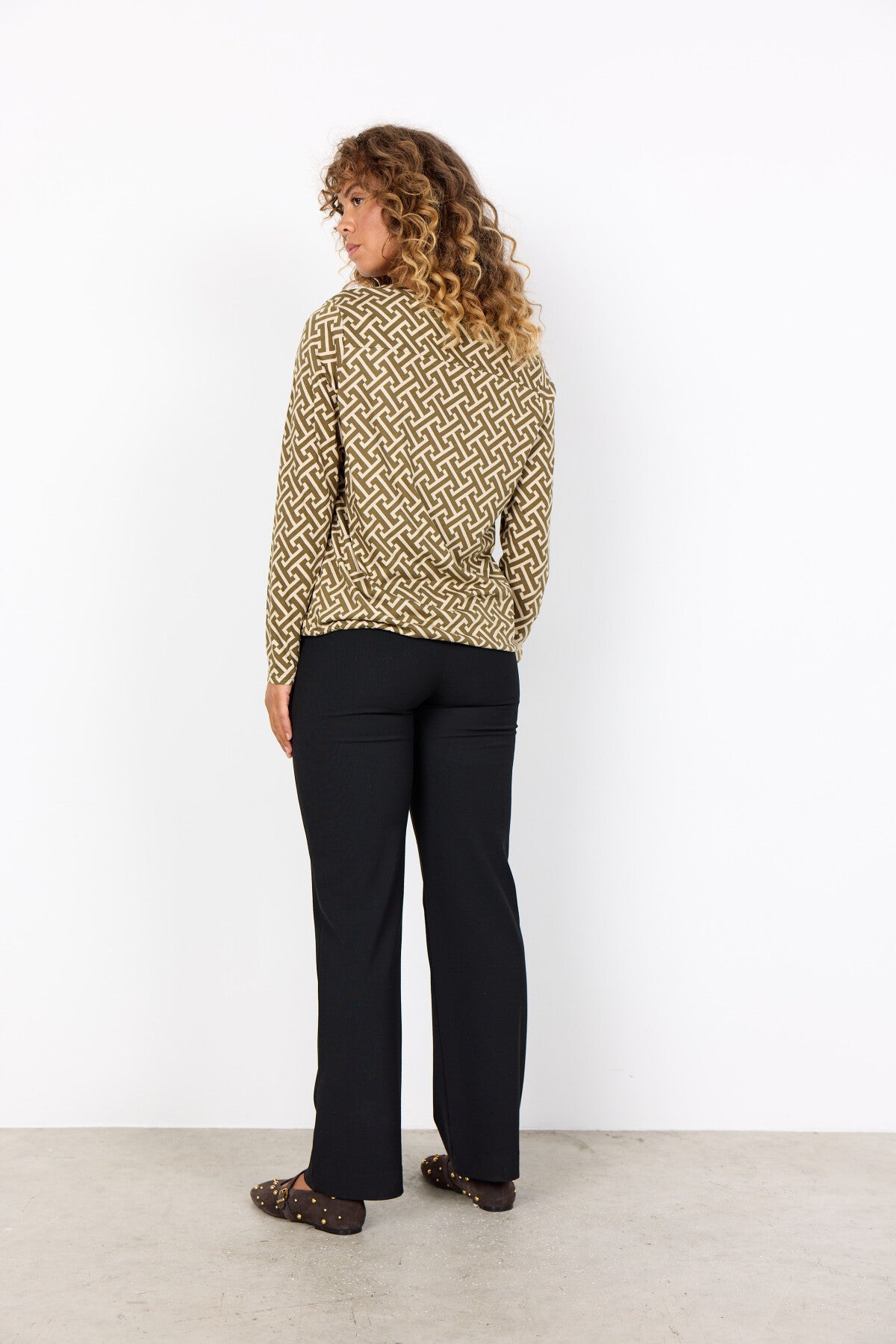SC-FELICITY AOP 520 Blouse Donkergroen