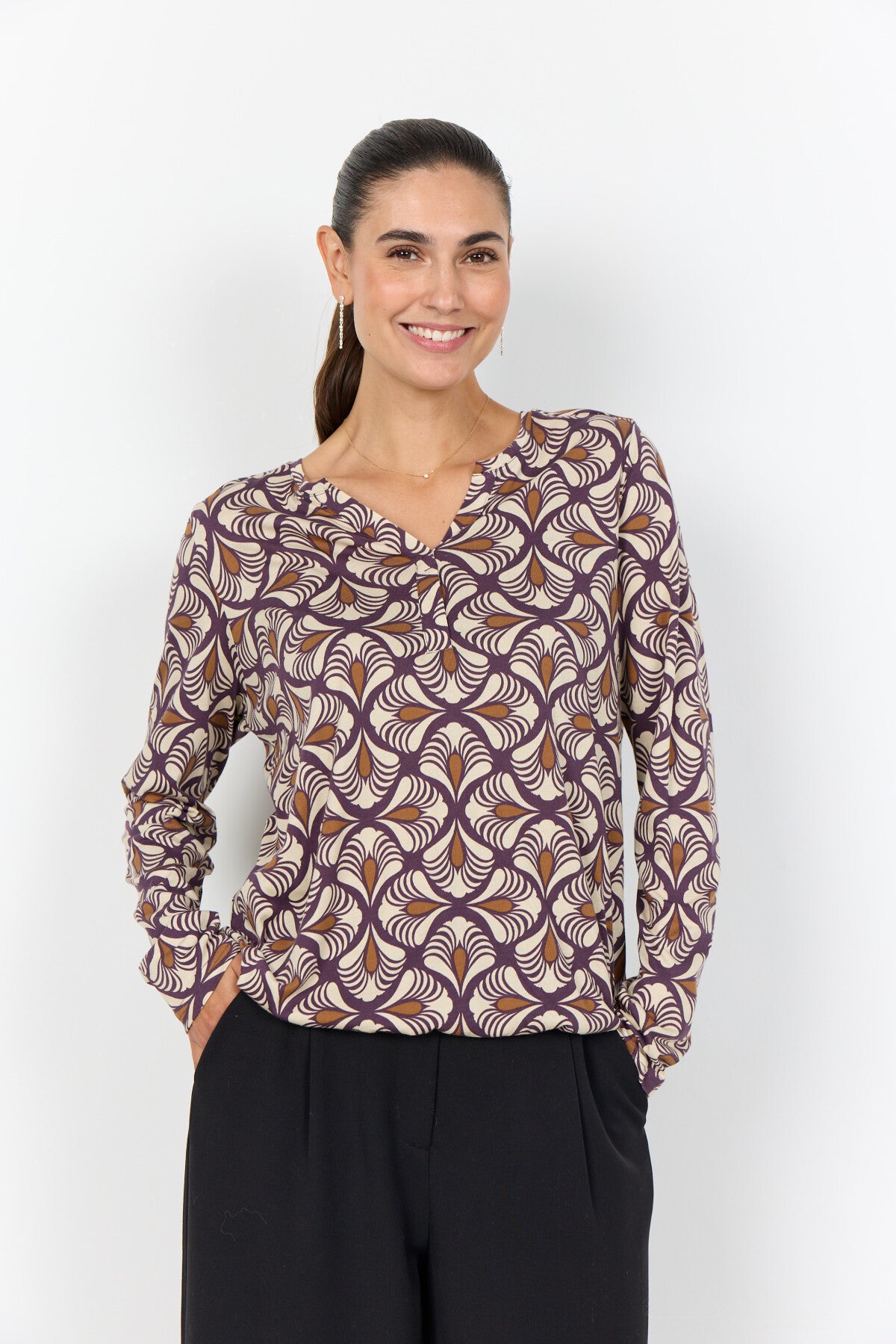 SC-FELICITY AOP 526 Blouse Paars