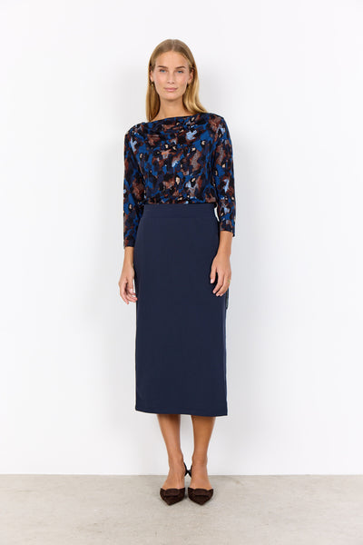 SC-MARICA AOP 342 Blouse Donkerblauw