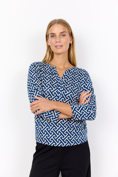 SC-FELICITY AOP 519 Blouse Donkerblauw