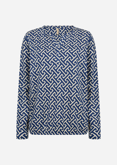 SC-FELICITY AOP 520 Blouse Donkerblauw