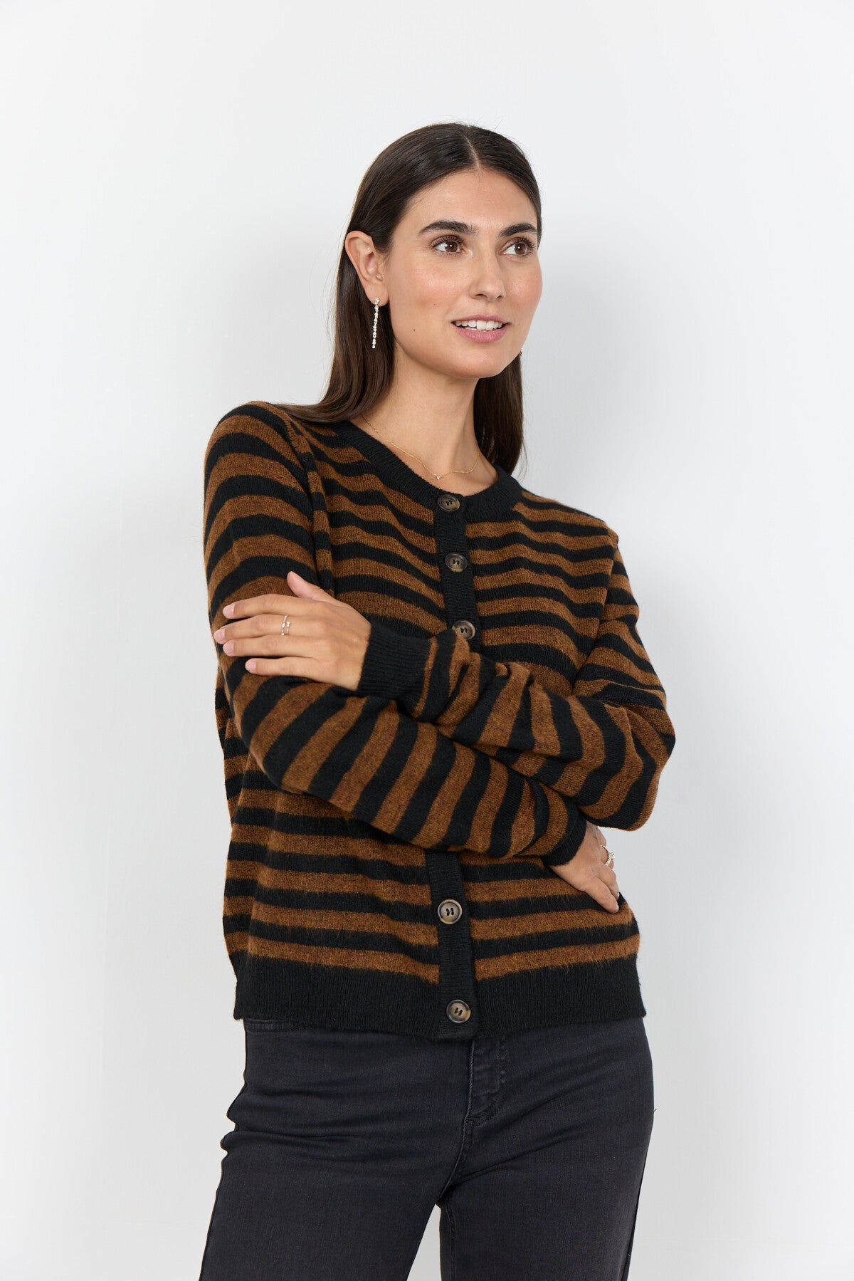 SC-ORLEAN STRIPE 13 Vest Zwart