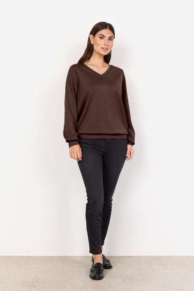 SC-BANU 194 Blouse Donkerbruin