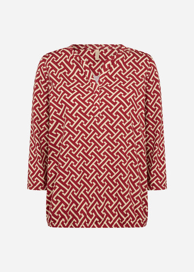 SC-FELICITY AOP 519 Blouse Donkerrood