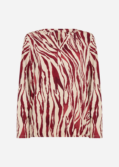 SC-FELICITY AOP 522 Blouse Donkerrood
