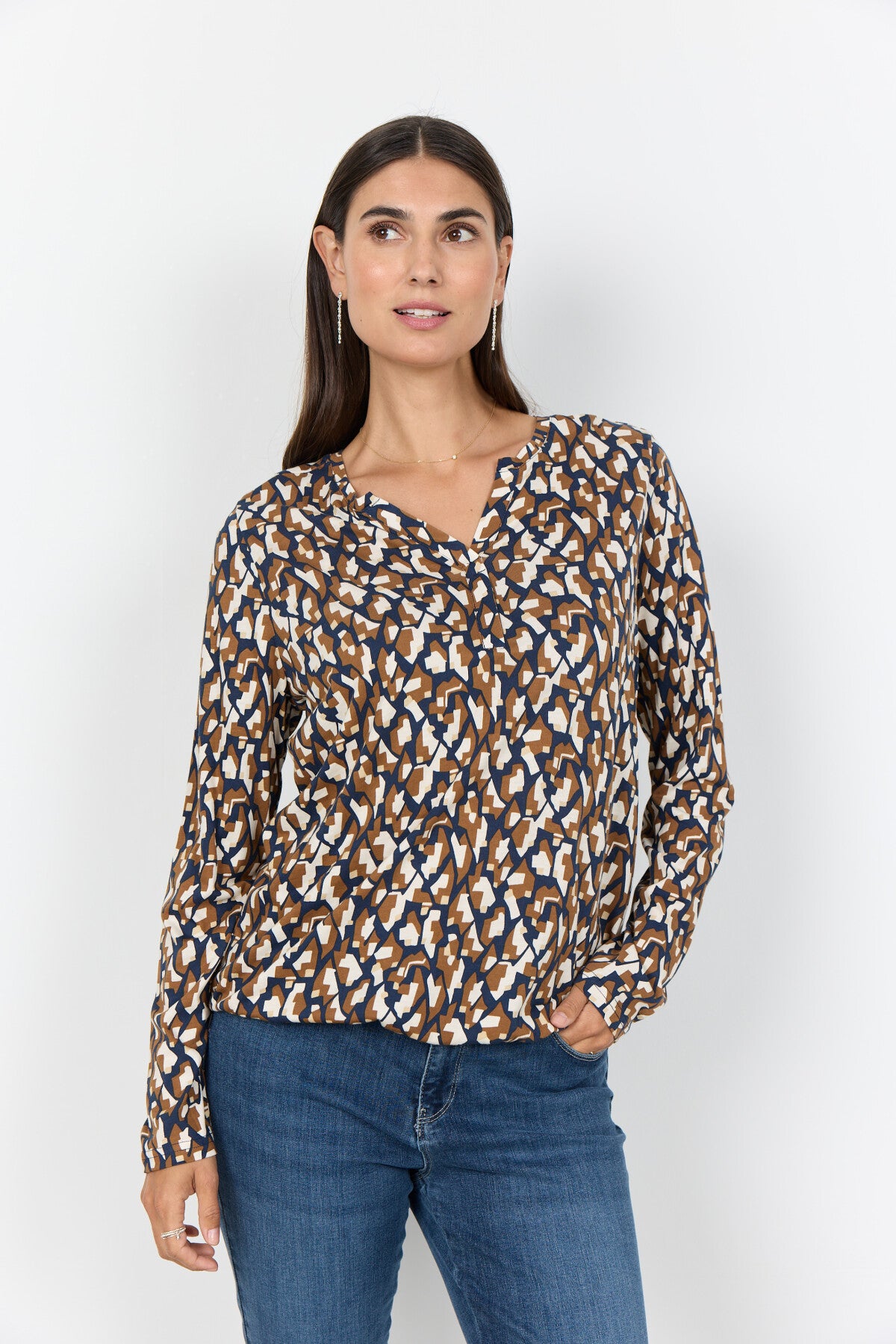 SC-FELICITY AOP 527 Blouse Donkerblauw