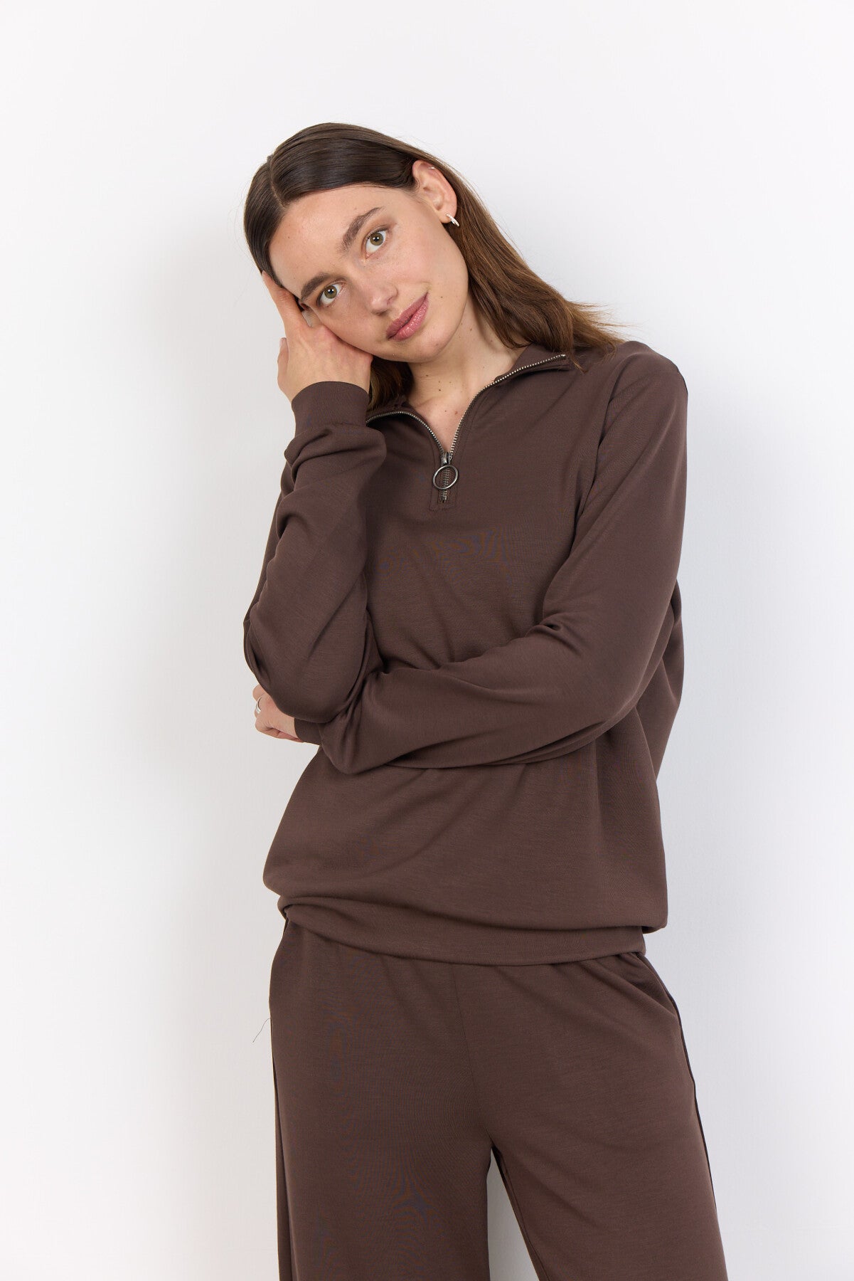 SC-BANU 187 Sweatshirt Donkerbruin