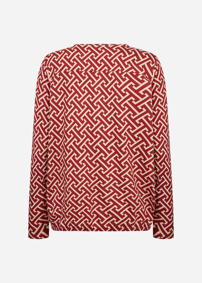 SC-FELICITY AOP 520 Blouse Donkerrood