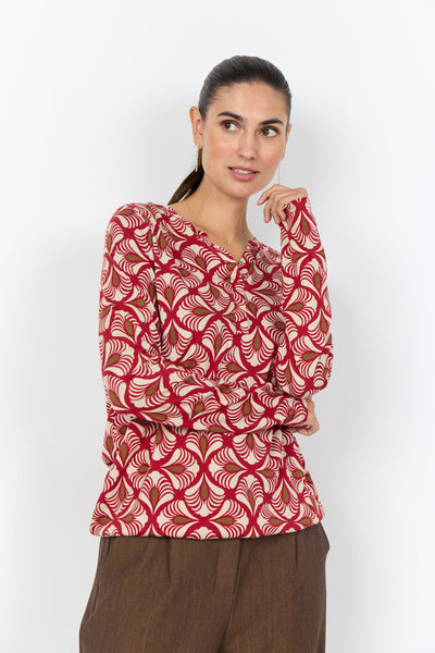 SC-FELICITY AOP 526 Blouse Rood