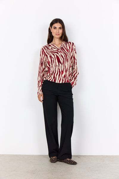 SC-FELICITY AOP 522 Blouse Donkerrood