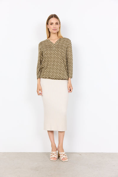 SC-FELICITY AOP 519 Blouse Donkergroen