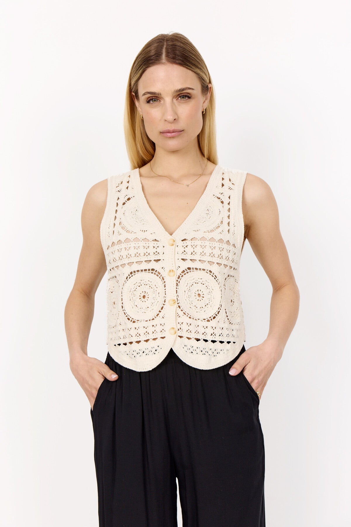 SC-SIDSEL 1 Gilet Crème