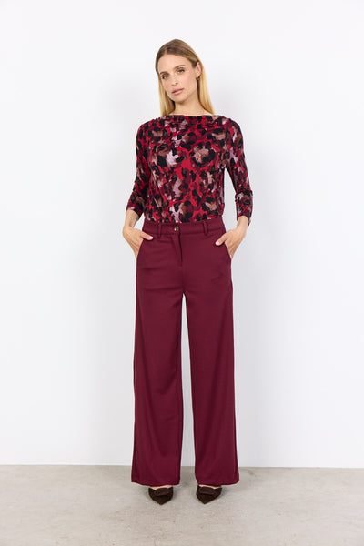 SC-MARICA AOP 342 Blouse Donkerrood