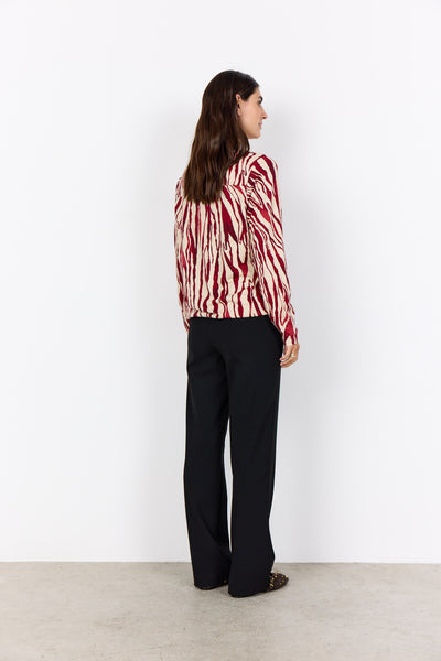 SC-FELICITY AOP 522 Blouse Donkerrood