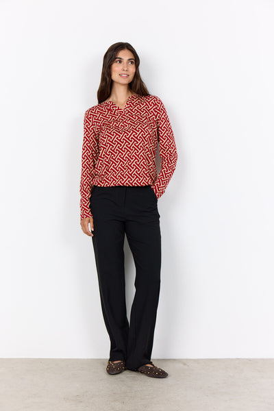 SC-FELICITY AOP 520 Blouse Donkerrood