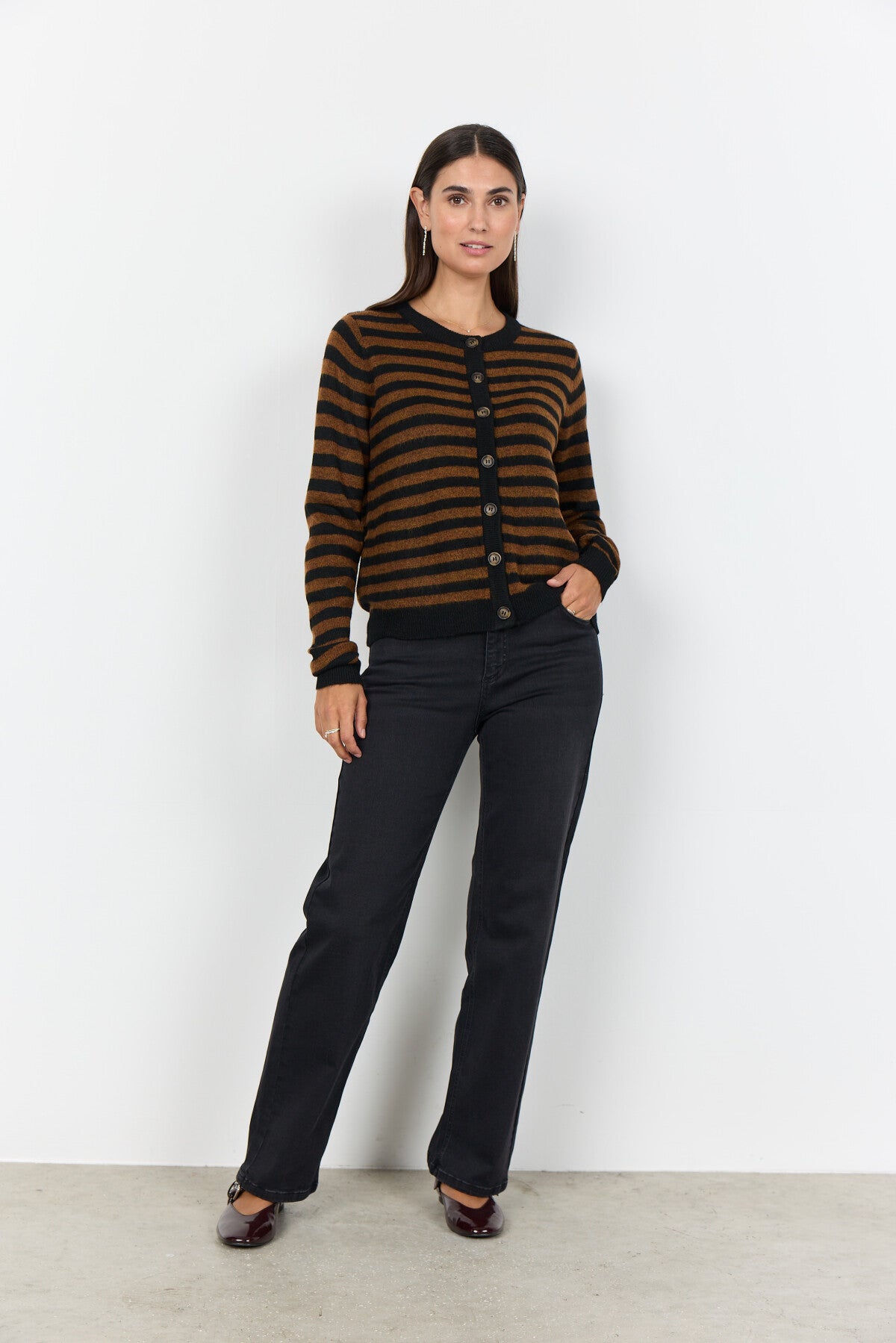 SC-ORLEAN STRIPE 13 Vest Zwart