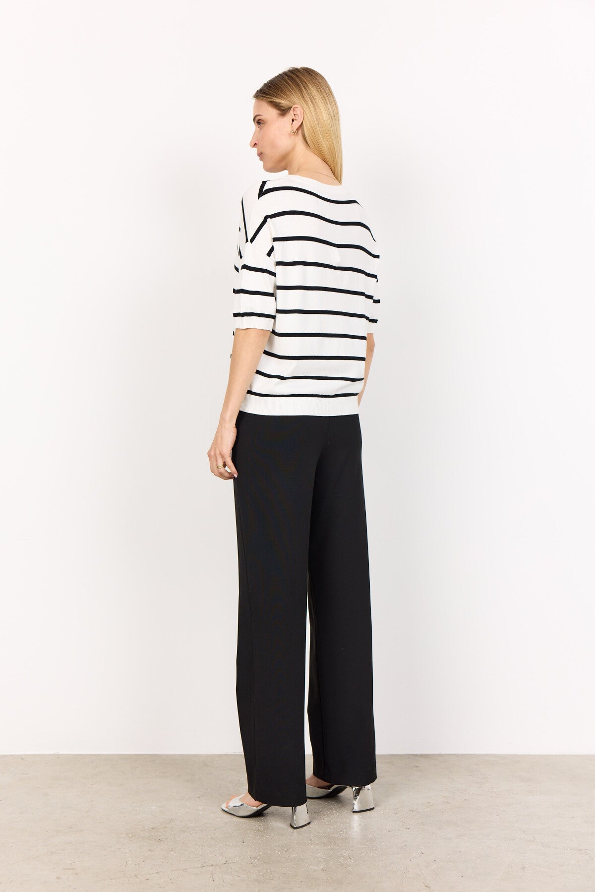 SC-DOLLIE STRIPE 794 Trui Gebroken wit