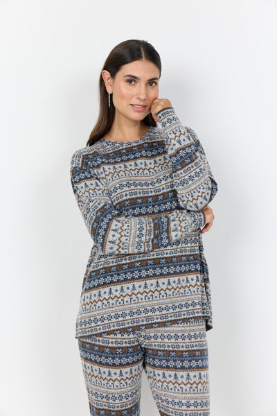 SC-BIARA AOP SET 149 Pyjama Donkerblauw