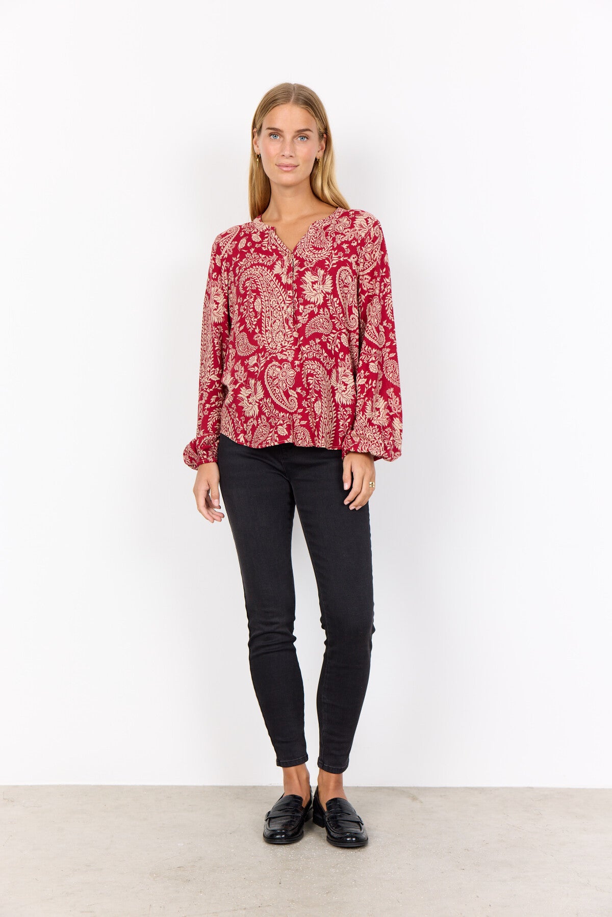 SC-VALGERDA 2 Blouse Donkerrood