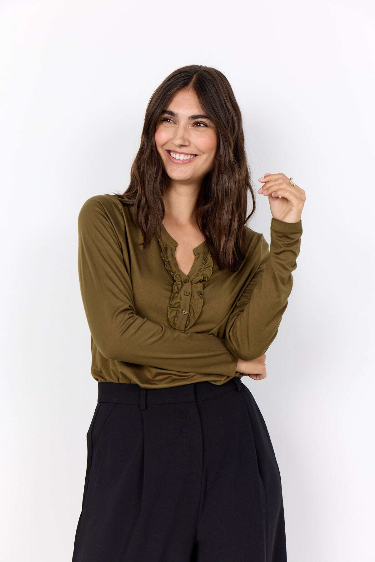 SC-MARICA 339 Blouse Donkergroen