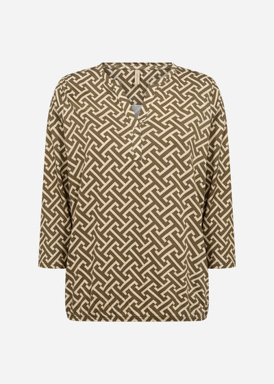 SC-FELICITY AOP 519 Blouse Donkergroen