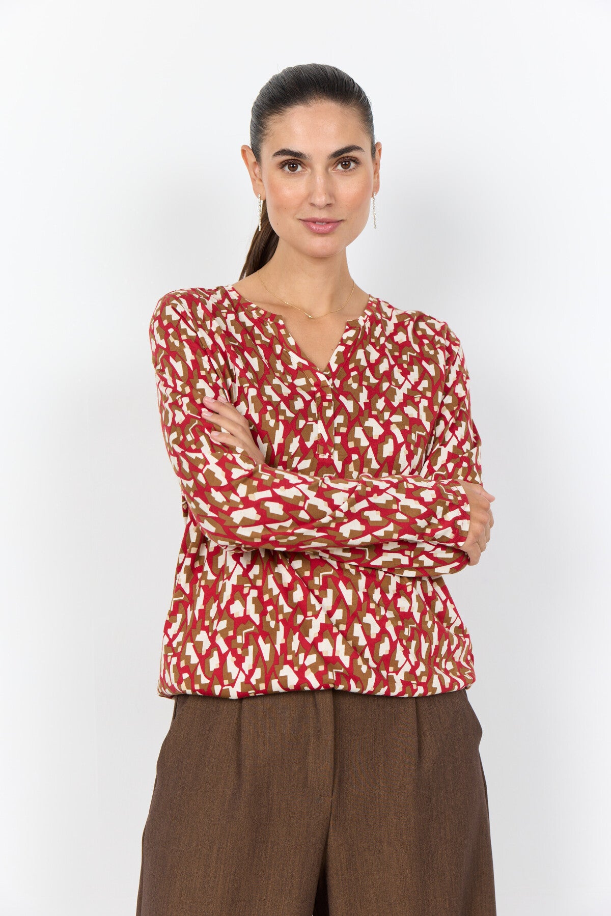 SC-FELICITY AOP 527 Blouse Rood