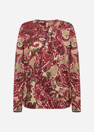 SC-FELICITY AOP 518 Blouse Donkerrood
