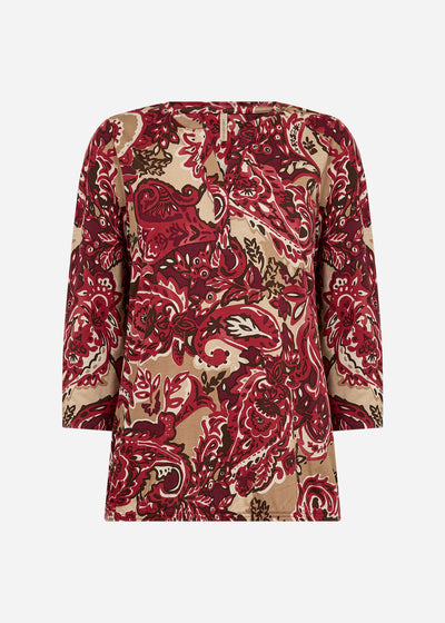 SC-FELICITY AOP 517 Blouse Donkerrood