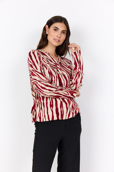 SC-FELICITY AOP 522 Blouse Donkerrood