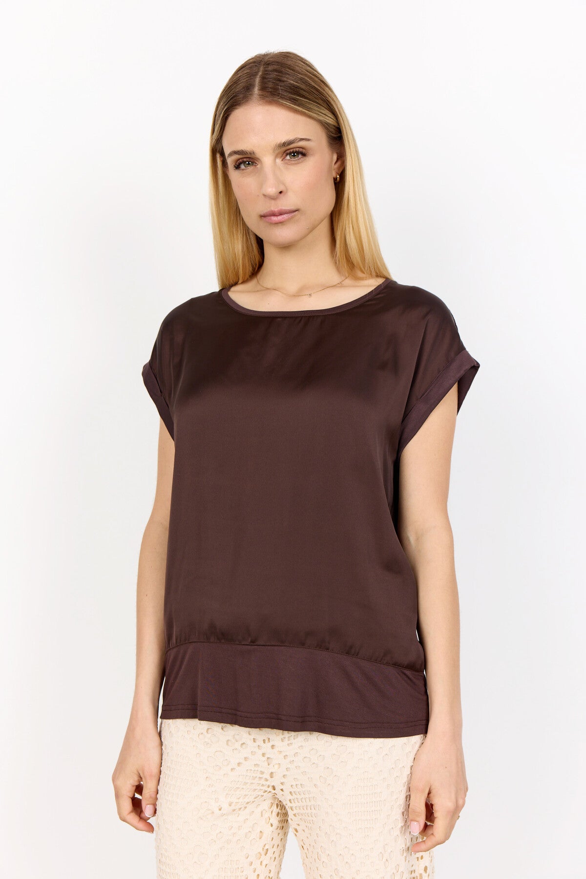 SC-THILDE 6 T-shirt Donkerbruin
